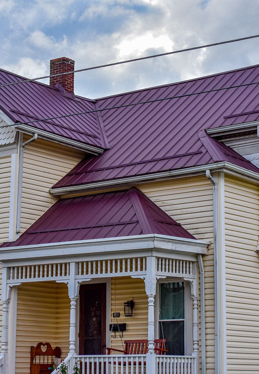 Metal Roof, On house.