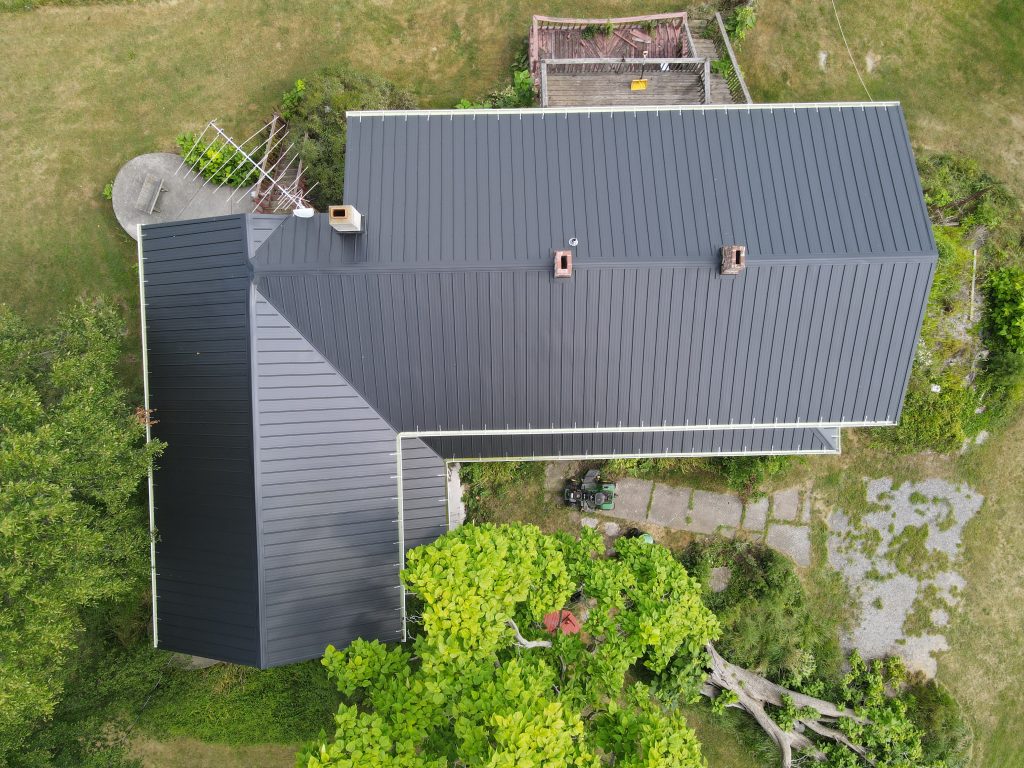 black metal roof on residential home in huron ohio