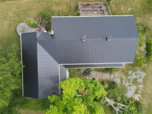 black metal roof on residential home in huron ohio