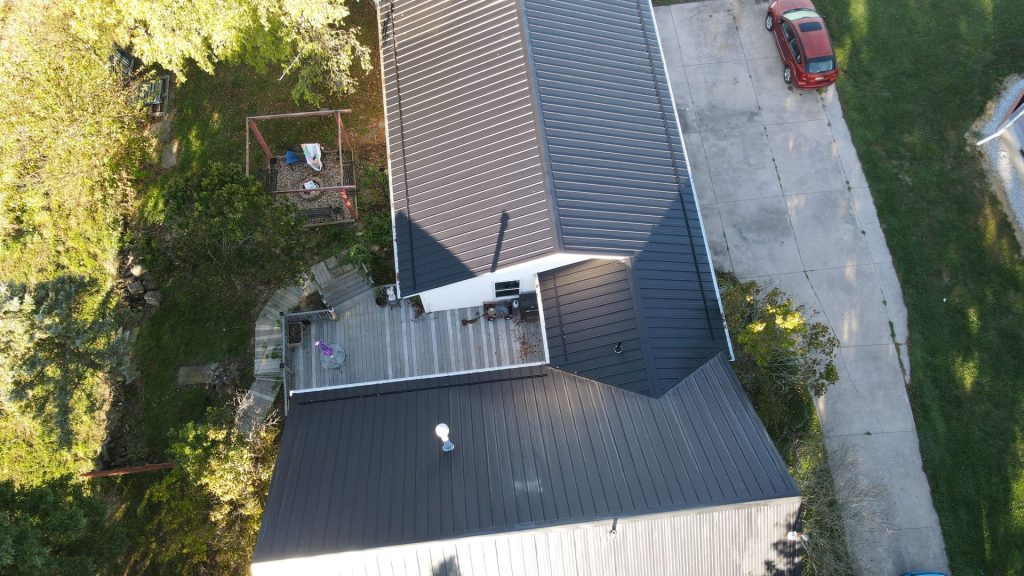 metal roof top view